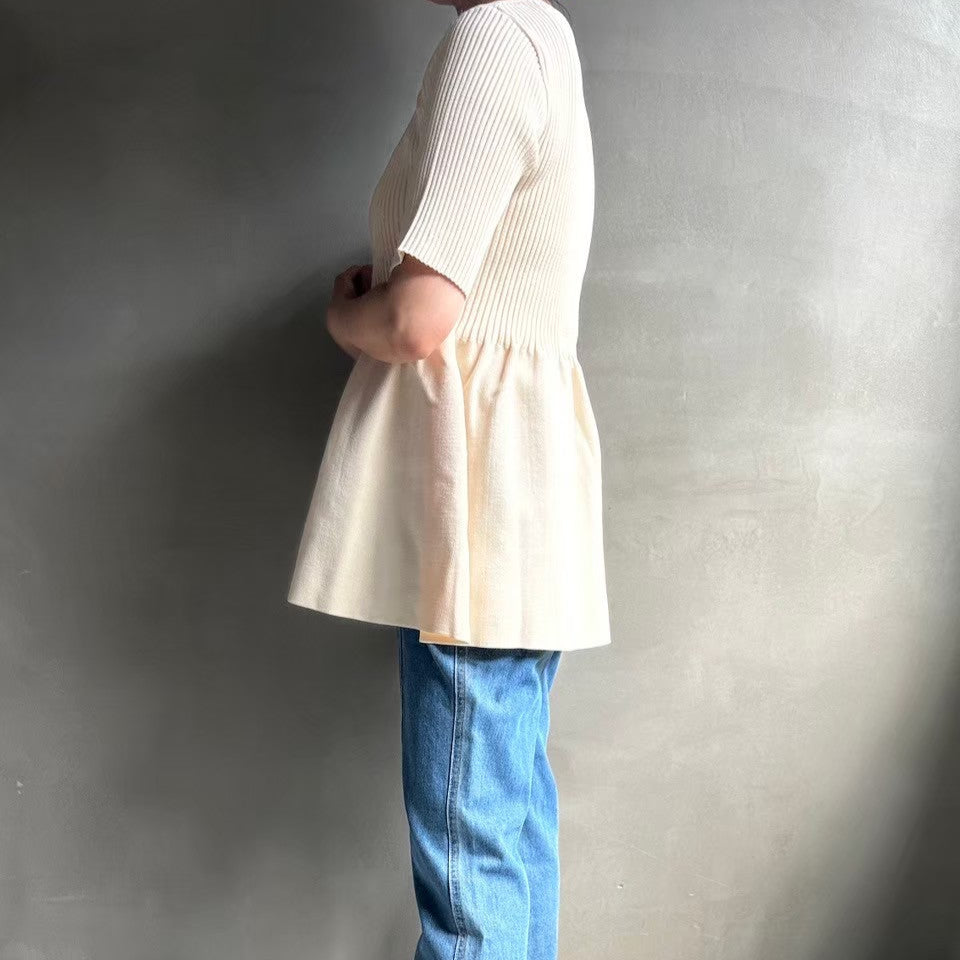 【ハモミシノオトナフク】Peplum short sleeve PO