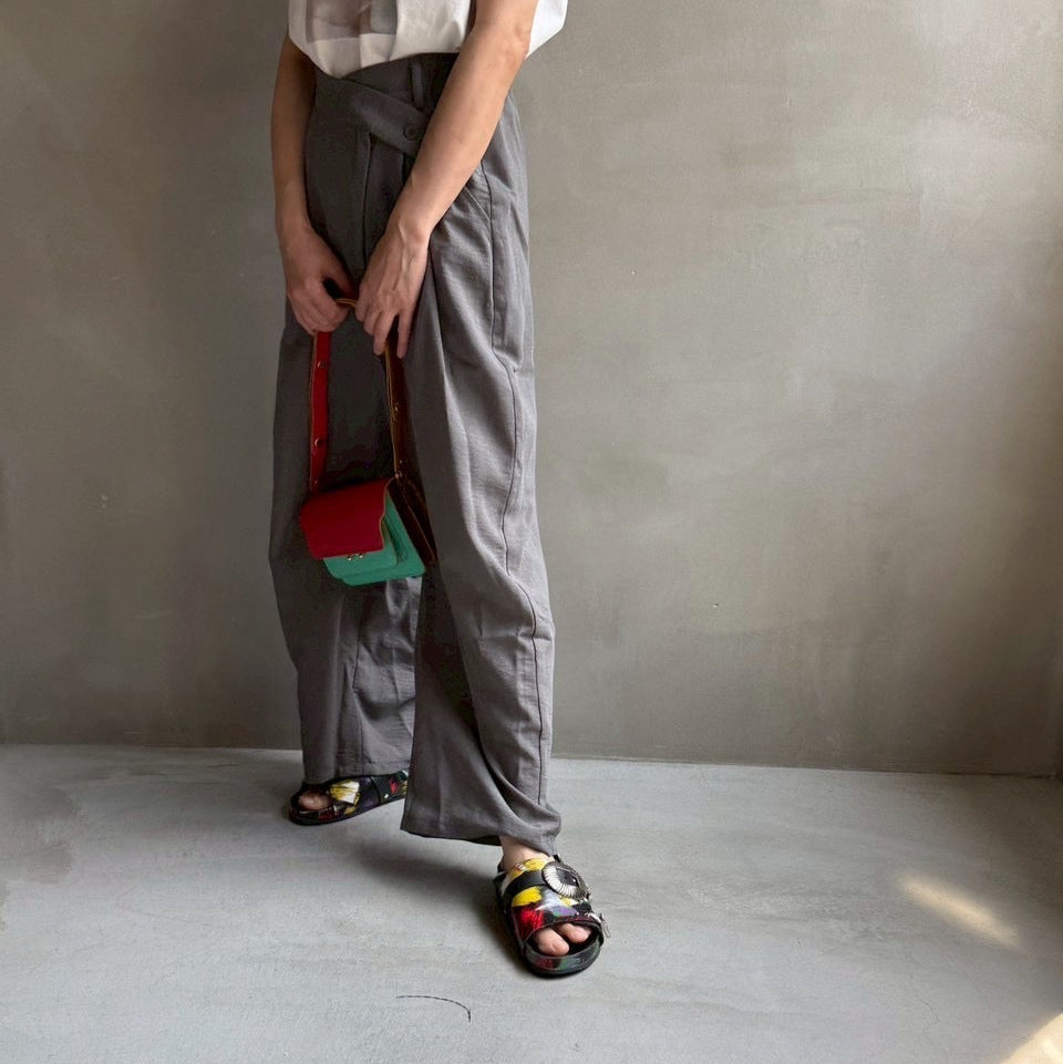 【ハモミシノオトナフク】Linen like wrap pants