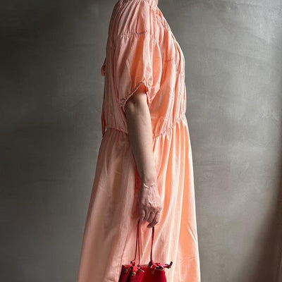 【ハモミシノオトナフク】Tiered shirring ribbon OP