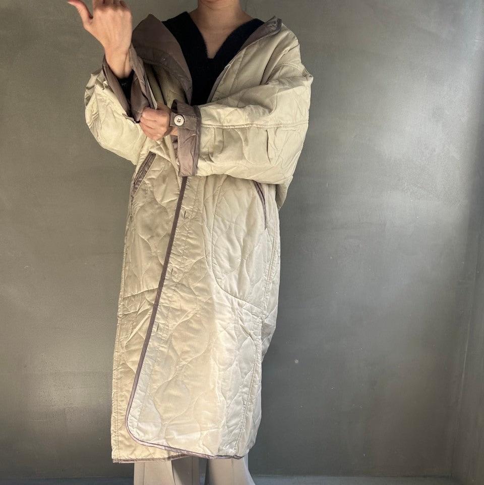 【ハモミシノオトナフク】Ripstop liner quilted long coat
