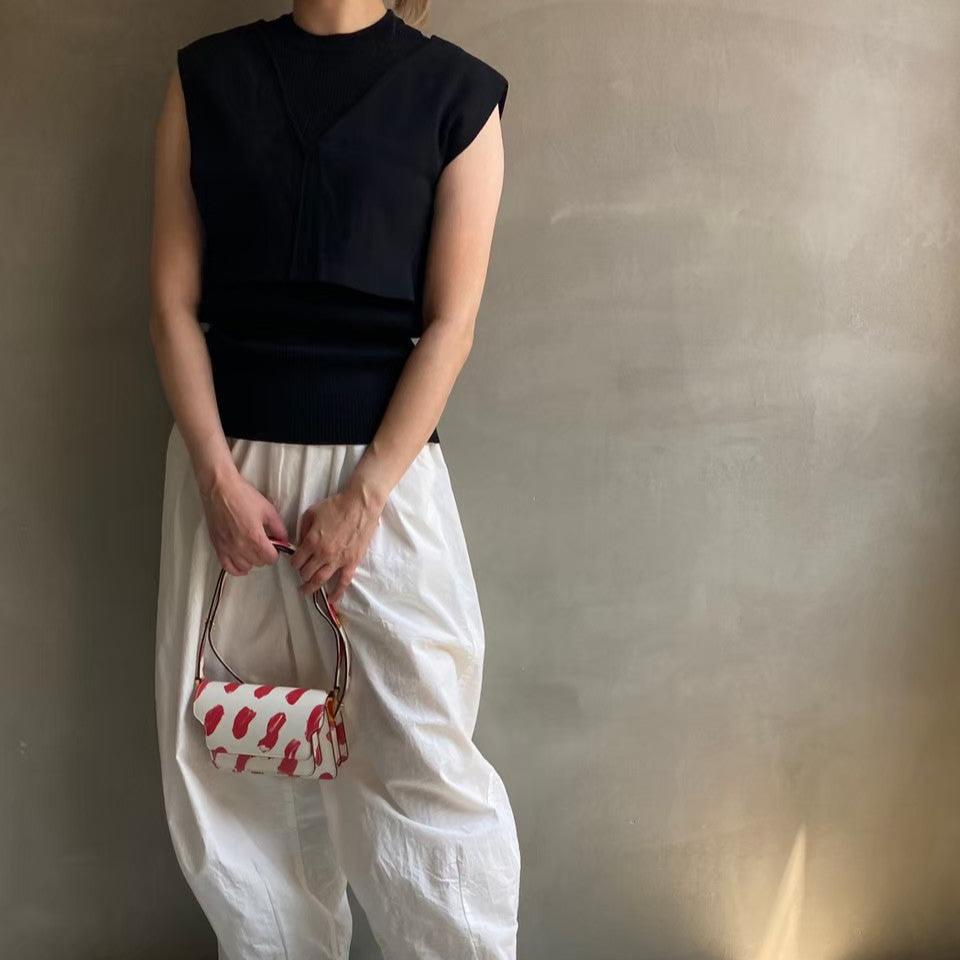 【ハモミシノオトナフク】Milan rib layered knit