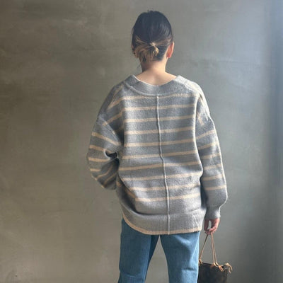 【ハモミシノオトナフク】Deep V-neck knit