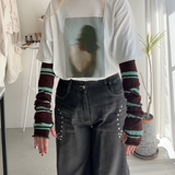 【hamomisi】Multi-border UV cut arm covers