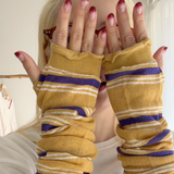 【hamomisi】Multi-border UV cut arm covers
