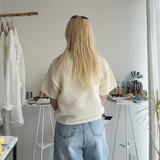 【ハモミシノオトナフク】Mesh polo knit shirt