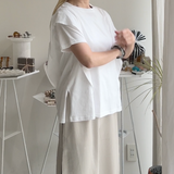 【ハモミシノオトナフク】Side frill T-shirt