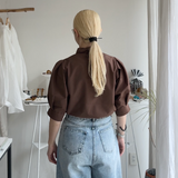 【ハモミシノオトナフク】Broadcloth Voluminous Sleeve Blouse