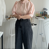 【ハモミシノオトナフク】Broadcloth Voluminous Sleeve Blouse