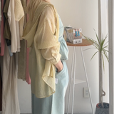 【ハモミシノオトナフク】Sheer Washed Hooded Shirt