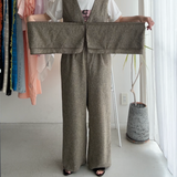 【ハモミシノオトナフク】Summer Tweed Ruffle All-in-One