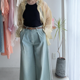 【ハモミシノオトナフク】Nuanced Metal Buckle Leather Belt