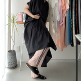 【ハモミシノオトナフク】Wavy side stripe lace pants