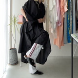 【ハモミシノオトナフク】Wavy side stripe lace pants