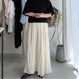 【ハモミシノオトナフク】Washed Poplin Pintuck Flare Skirt