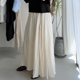 【ハモミシノオトナフク】Washed Poplin Pintuck Flare Skirt