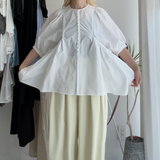 【ハモミシノオトナフク】Pearl Button Dolman Blouse