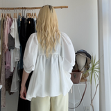 【ハモミシノオトナフク】Pearl Button Dolman Blouse