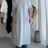 【ハモミシノオトナフク】Cotton Contrast Sleeves OP