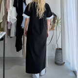 【ハモミシノオトナフク】Cotton Contrast Sleeves OP
