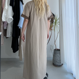 【ハモミシノオトナフク】Cotton Contrast Sleeves OP