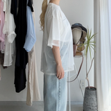 【ハモミシノオトナフク】Cotton Jersey T-Shirt × Tulle