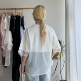 【ハモミシノオトナフク】Cotton Jersey T-Shirt × Tulle