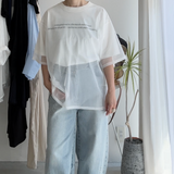 【ハモミシノオトナフク】Cotton Jersey T-Shirt × Tulle