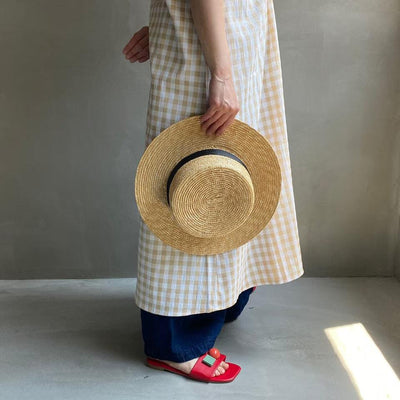 【ハモミシノオトナフク】Gingham check front tack OP