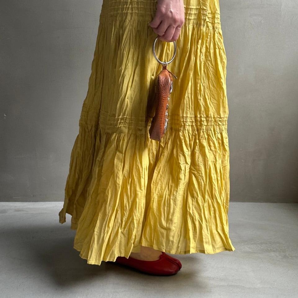 【ハモミシノオトナフク】Cotton voile tiered skirt