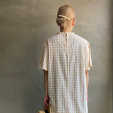 【ハモミシノオトナフク】Gingham check front tack OP