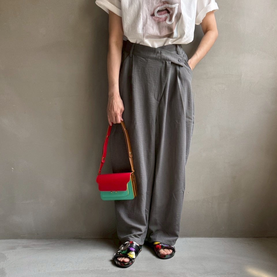【ハモミシノオトナフク】Linen like wrap pants