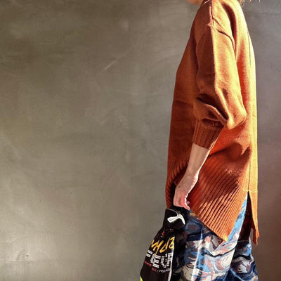 【ハモミシノオトナフク】Back slit knit