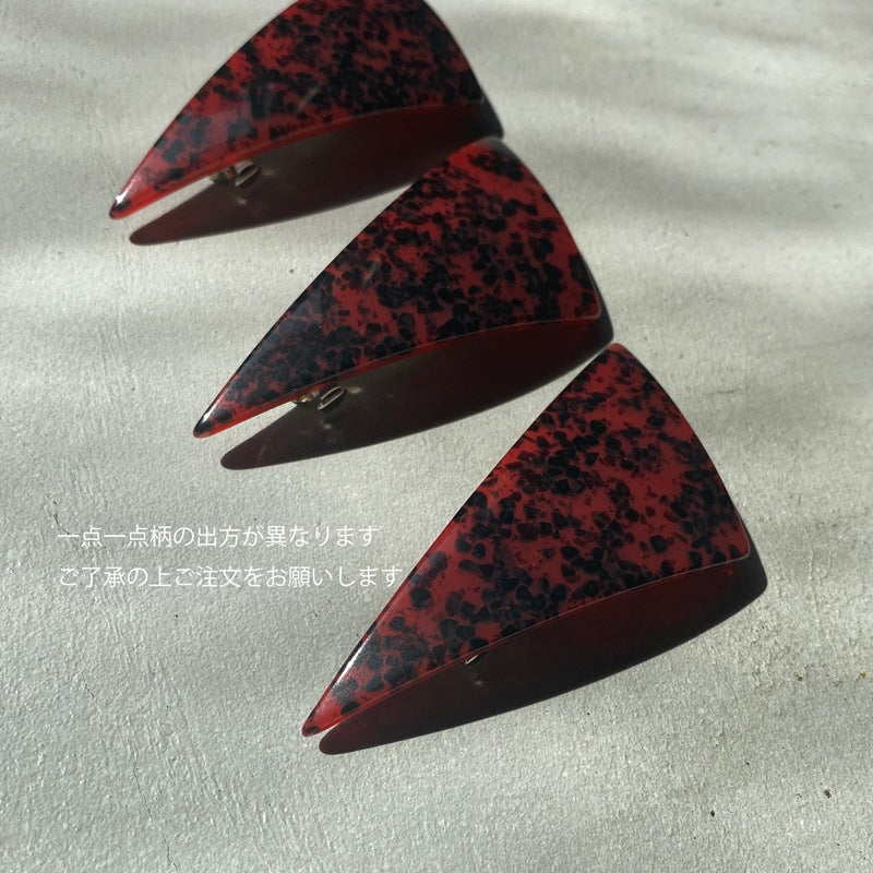 【sAn】Triangle Barrette(red・orange type)