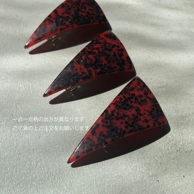 【sAn】Triangle Barrette(red・orange type)