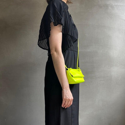 【ハモミシノオトナフク】Chiffon pleated ruffle OP