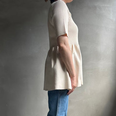 【ハモミシノオトナフク】Peplum short sleeve PO