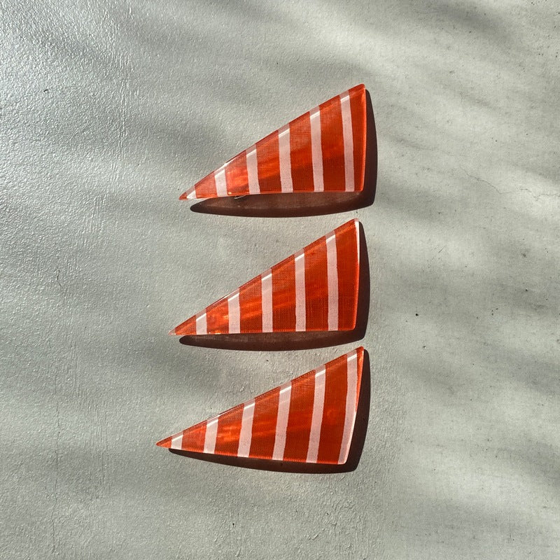 【sAn】Triangle Barrette(red・orange type)
