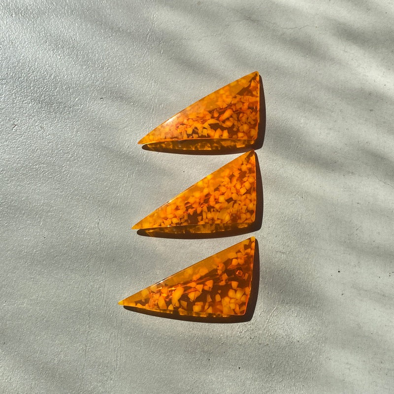 【sAn】Triangle Barrette(red・orange type)