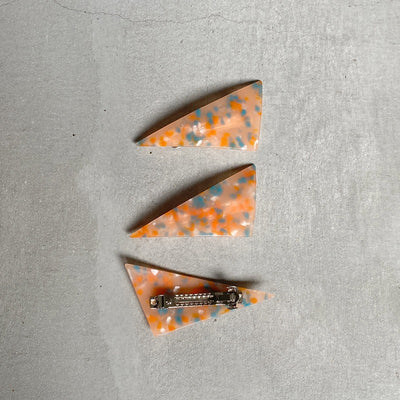 【sAn】Triangle Barrette(red・orange type)