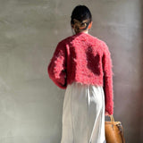 【ハモミシノオトナフク】Monster shaggy knit cropped PO