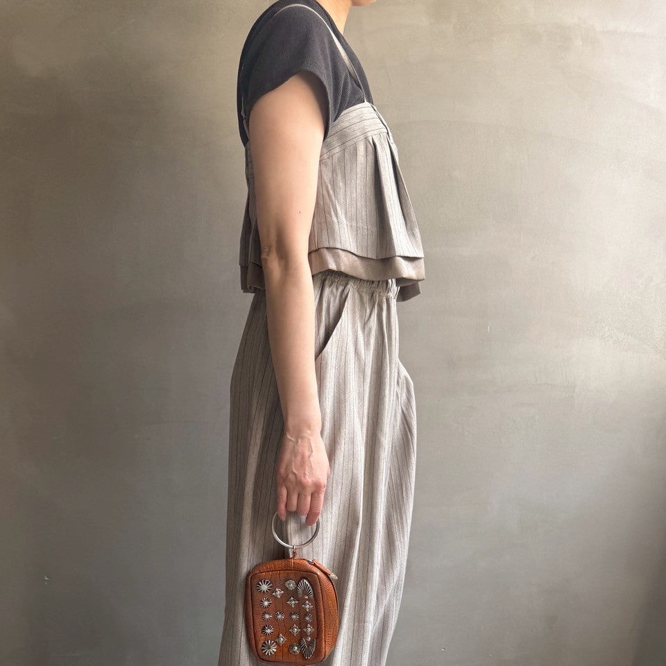 【ハモミシノオトナフク】Herrinbone stripe cami Tops