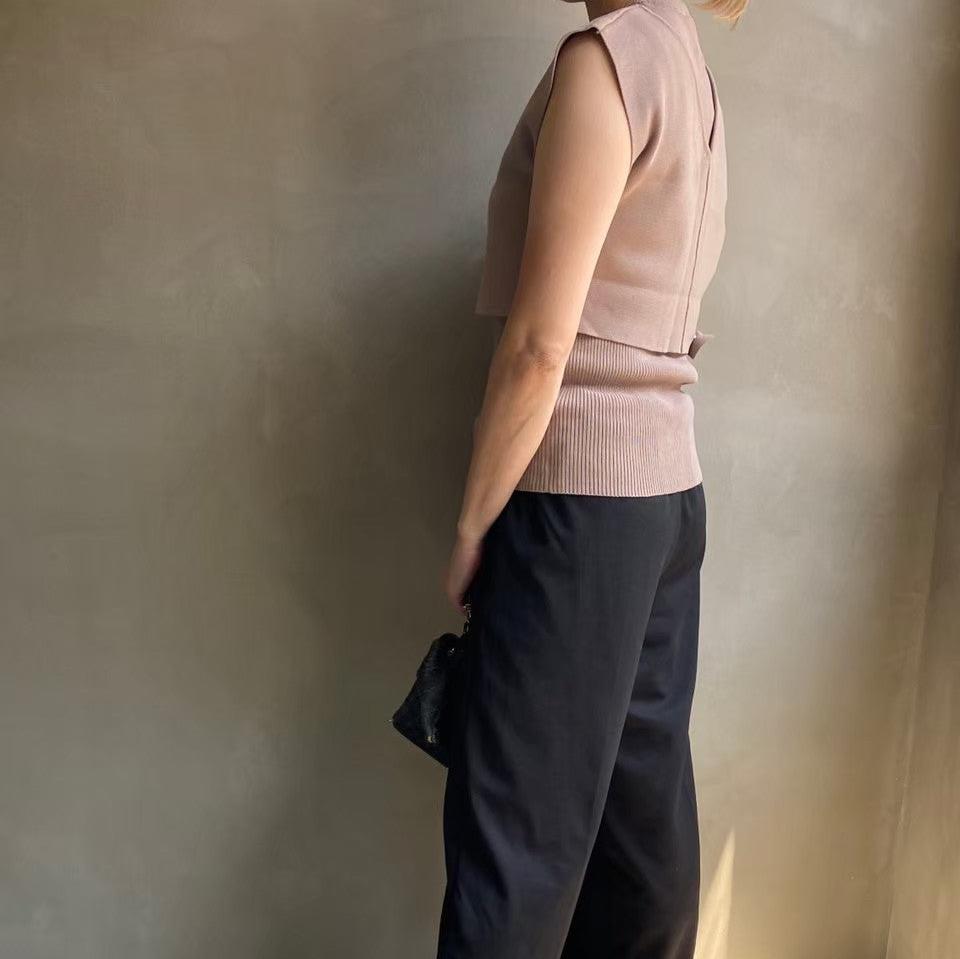 【ハモミシノオトナフク】Milan rib layered knit
