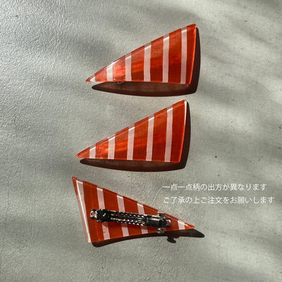【sAn】Triangle Barrette(red・orange type)