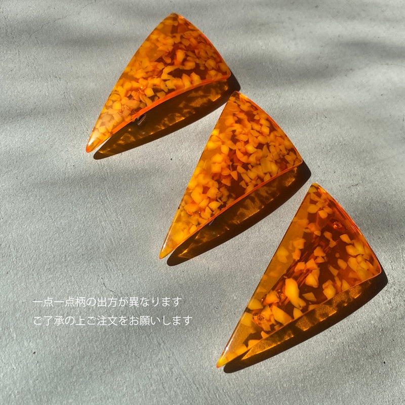 【sAn】Triangle Barrette(red・orange type)