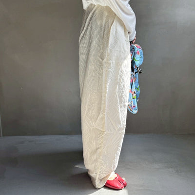 【ハモミシノオトナフク】Sheer jacquard pleated pants
