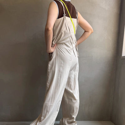 【ハモミシノオトナフク】Linen-like bustier-style salopette