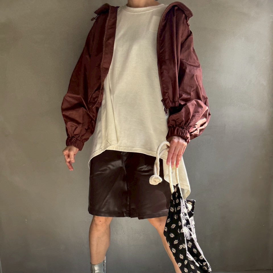 【ハモミシノオトナフク】Drawstring neck blouson