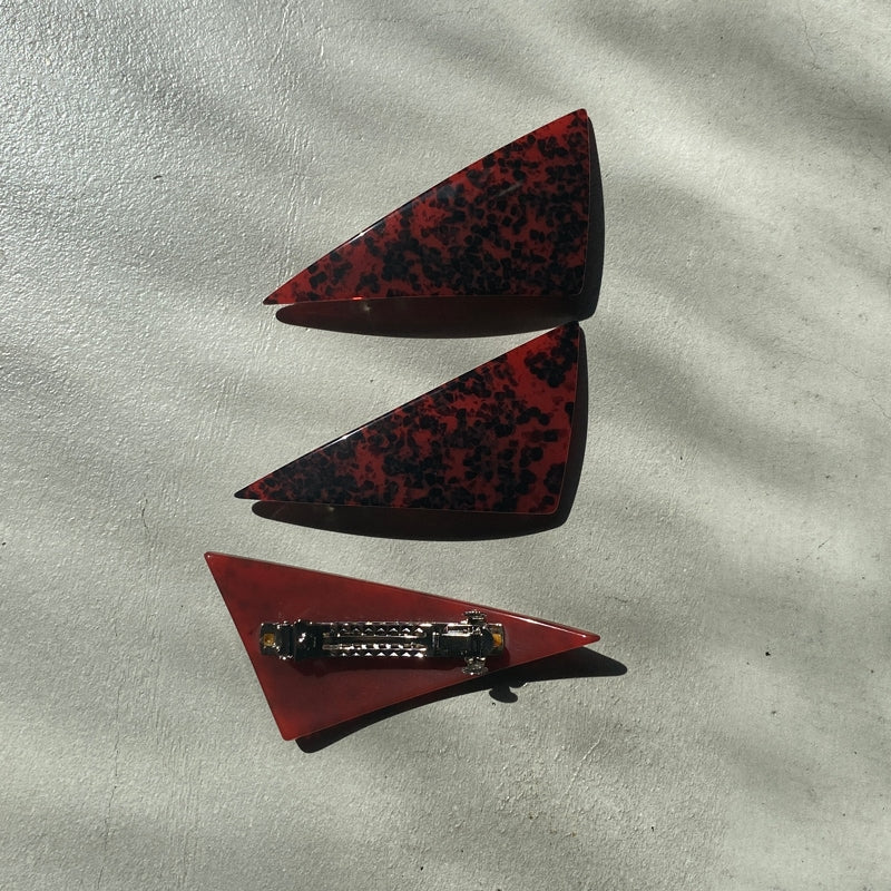 【sAn】Triangle Barrette(red・orange type)