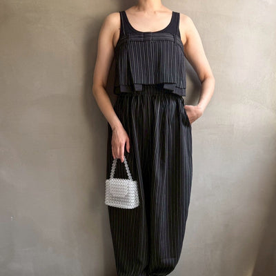 【ハモミシノオトナフク】Herrinbone stripe cami Tops