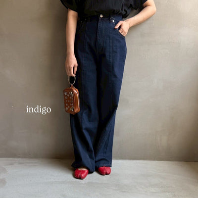 【ハモミシノオトナフク】Denim panel pants